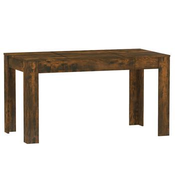 Mesa Comedor | Mesa De Cena Madera Contrachapada Roble Ahumado 140x74,5x76 Cm