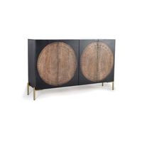 aparador de madera de mango y metal