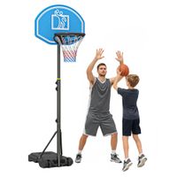 homcom canasta de baloncesto exterior ajustable 160-210 cm con ruedas base rellenable negro 76x70x254 cm   aosom espana