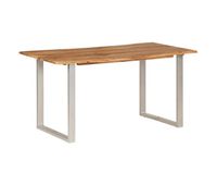 vidaxl mesa de comedor de madera maciza de acacia 154x80x76 cm