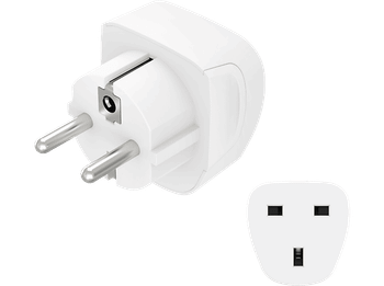 Adaptador de viaje - Hama 223459, Tipo G, 3 pines, Compatible Inglaterra, Commonwealth y Reino Unido, Blanco