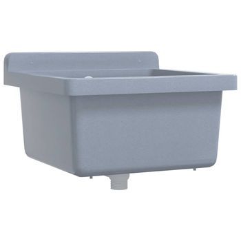 Fregadero Lavabo De Pared Resina Gris 40x40x24 Cm