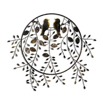 Decoración Pared De Metal Love Of Birds 2 Multicolor 86x75 Cm