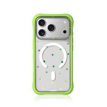Youngkit Funda Para Iphone 17 Pro – Carcasa Transparente Magnética Ch Star Dot Verde Green Star, Diseño Estrella Y Ajuste Preciso