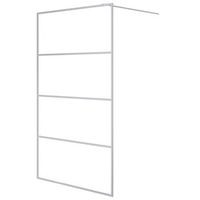 mampara de ducha vidrio esg transparente plateado 115x195 cm vidaxl