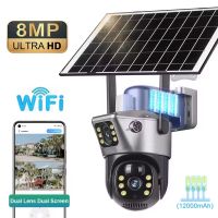 camara solar de doble pantalla 4k y 8mp para exteriores inalambrica wifi ptz lente dual proteccion de seguridad seguimiento automatico camaras cctv