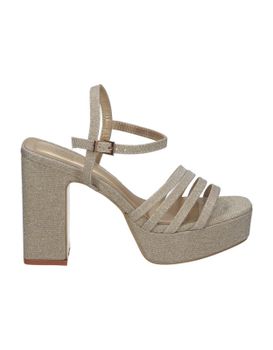 Sandalias Para Mujer Plataforma Polka 334 En Dorado 37