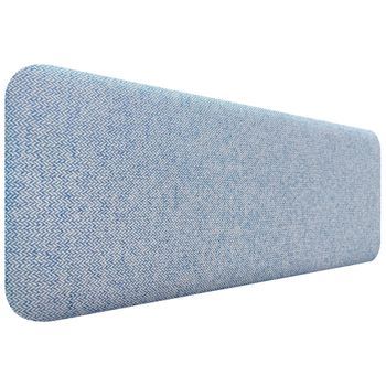 Dhome Cabecero Tapizado Liso Redondeado Tejido Luxury Para Pared Acústicos Cabeceros Absorbentes Cabezal Cama Dormitorio (espigas Azul, 135cm)