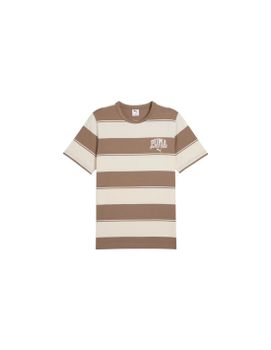 Camiseta Puma Class Striped T Hombre Totally Taupe