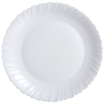 Fuente llana vidrio opal blanca 30 cm