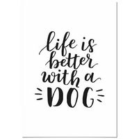 panorama cuadro de aluminio life is better with a dog 70x100 cm