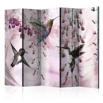 Biombo - Flying Hummingbirds (pink) Ii (225x172 Cm)