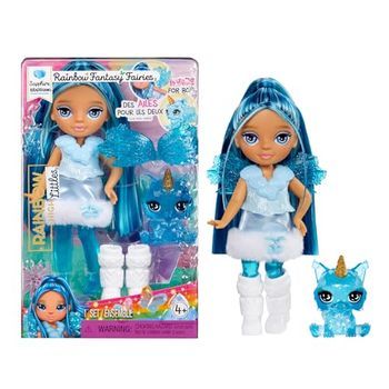 Rainbow High Littles Rainbow Fantasy Fairies & Pet - Sapphire, Blau - 14 Cm Kleine - Rainbow High