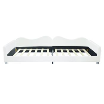 Sofá Cama De 90x200cm En Tejido De Rizo Francés Con Somier Blanco