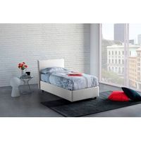 talamo italia cama individual con contenedor anna made in italy cama con revestimiento de tela apertura frontal con colchon de 80x190 cm incluido blanco