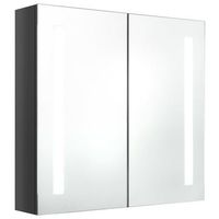 armario de bano con espejo led gris brillante 62x14x60 cm vidaxl