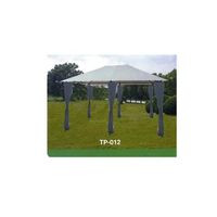 pergola metalica fija pluvia 30x40x25 m con cortinas marron