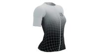 camiseta de manga corta compressport tri postural aero sspara mujer negro   blanco