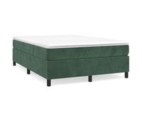 estructura de cama box spring terciopelo verde oscuro 140x190cm