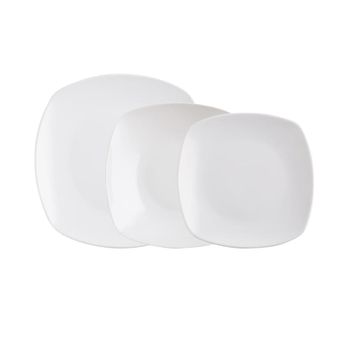 Vajilla 12 piezas porcelana blanca