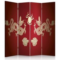 biombo chinese dragon - separador de ambientes cm 145x180 4 paneles