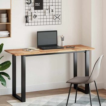 Tablero De Mesa | Tablero Escritorio Madera Maciza Acacia Sin Tratar 140x50x2 Cm