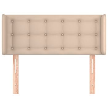 Cabecero Cama Mueble De Dormitorio De Cuero Sintético Capuchino 103 X 16 X 78/88 Cm Marrón M02_0006385
