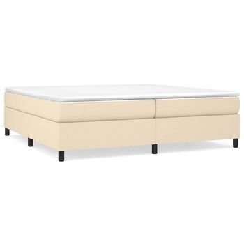 Estructura De Cama Con Somier Tela Color Crema 200x200 Cm Vidaxl