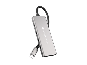 Conceptronic HUBBIES17G 7-Port USB 3.2 Gen 2 Hub, 10Gbps, USB-C x 4, USB-A x 3, 100W USB PD, Al