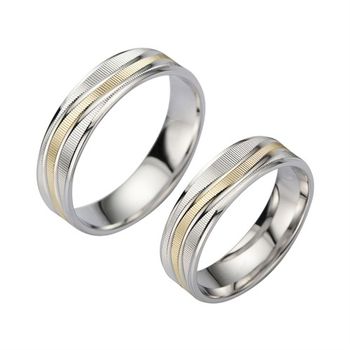Alianzas oro blanco y amarillo ancho 5,5 mm