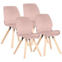 set de 4 sillas luna terciopelo rosado 58x49x875 cm clp