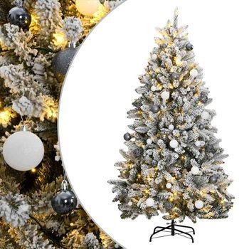Árbol De Navidad Artificial Con Bisagras 300 Led Y Bolas 180 Cm Vidaxl