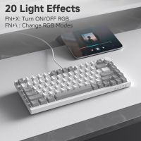 teclado mecanico con cable ajazz ak820 75 intercambiable en caliente retroiluminacion rgb control con perilla    para oficina y juegos