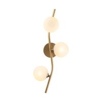 lampara de pared 7147-antique oro cobrizo metal vidrio 23x19x55 cm