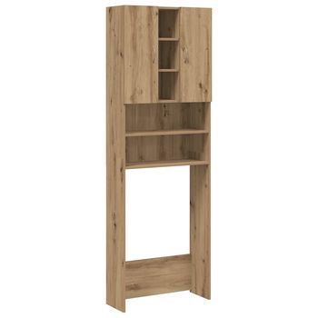 Armario De Lavadora Roble Artisan 64x25,5x190 Cm Vidaxl