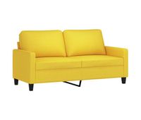 vidaxl sofa de 2 plazas de tela amarillo claro 140 cm