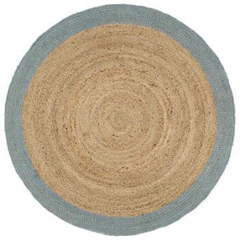 Alfombra Hecha A Mano De Yute Con Borde Verde Oliva 240 Cm Vidaxl