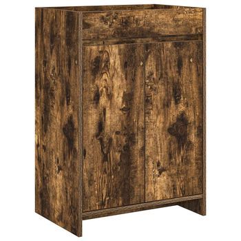 Gabinete De Baño Debajo Del Lavabo Roble Ahumado Vidaxl