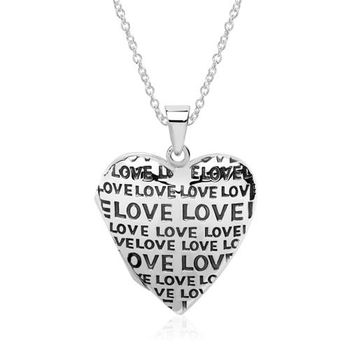Cadena de plata 925 con corazón locket love engravable