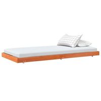 estructura de cama con rueda marron cera 70 x 190 cm vidaxl