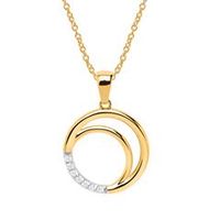 cadena con colgante circular de oro 8 quilates y circonita