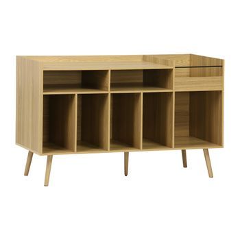 Mueble De Vinilos Xl Estilo Escandinavo, 130cm, Natural