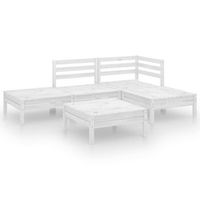 conjunto de muebles de jardin 5 uds  mesa y sillas madera maciza pino blanco