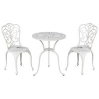 conjunto de balcon mesa y sillas de metal para jardin blanco crema trioradascio
