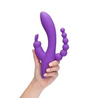 trini lila - vibrador de conejito triple estimulacion con 3 velocidades y 7 modos de vibracion sumergible y recargable - platanomelon