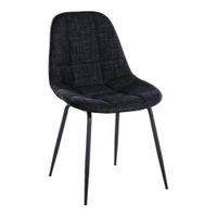 silla con patas de metal y asiento en tela negro