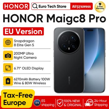 Versión UE HONOR Magic 8 Pro 5G Smartphone Snapdragon 8 Elite Gen 5 200MP AIMAGE 6270mAh 100W 6.71'' OLED NFC eSIM Honor