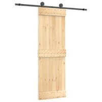 puerta corredera natural y negro 70 x 210 cm vidaxl