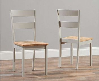 Chiltern Oak and Grey Dining Chairs - Oak and Grey