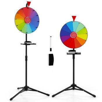 Rueda De La Fortuna De Ø 40 Cm Con Soporte De Suelo Para Trípode Rueda De Premios Regulable En Altura Con Estante.